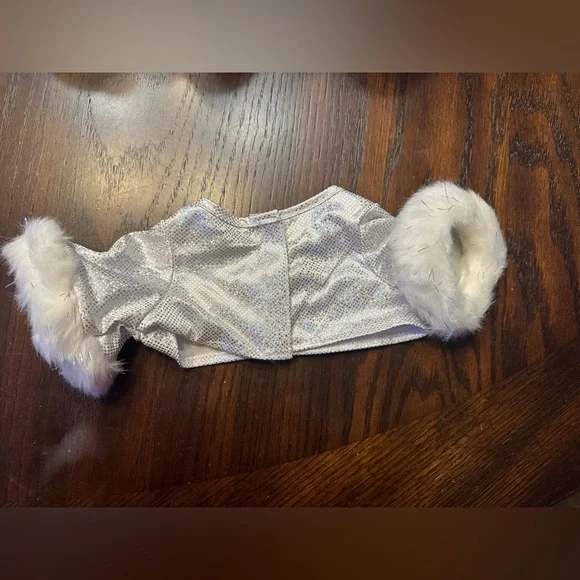 Build a Bear Workshop Pink White Rock Star Diva Outfit Fur Shimmer RARE HTF BABW - Picture 2 of 3